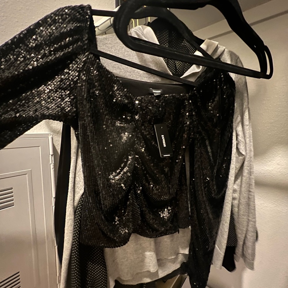 Black Sequin Top